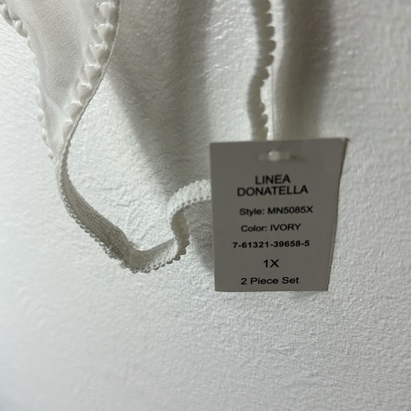 Linea Donatello 2-Piece Short Nightgown + Panty Women's Plus 1X Ivory New - Picture 8 of 12